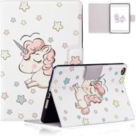 🦄 besoar ipad mini case - cute white unicorn cartoon design for girls, women, and kids - 3d soft leather silicone - fun and funny kawaii cover - compatible with ipad mini 1-5 logo