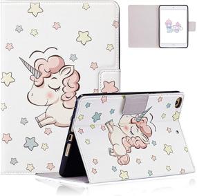 img 4 attached to 🦄 Besoar iPad Mini Case - Cute White Unicorn Cartoon Design for Girls, Women, and Kids - 3D Soft Leather Silicone - Fun and Funny Kawaii Cover - Compatible with iPad Mini 1-5