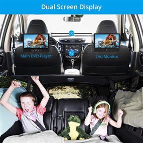 img 2 attached to 📀 Z-Edge TW10 Dual Screen Portable DVD Player 10.1'' - Rechargeable Battery, Last Memory, Car Headrest Mount. USB/SD Card Playback, 1 Player+1 Screen