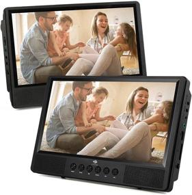 img 4 attached to 📀 Z-Edge TW10 Dual Screen Portable DVD Player 10.1'' - Rechargeable Battery, Last Memory, Car Headrest Mount. USB/SD Card Playback, 1 Player+1 Screen
