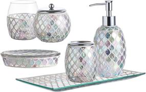 img 4 attached to KMwares Decorative Mosaic Bathroom Accessories