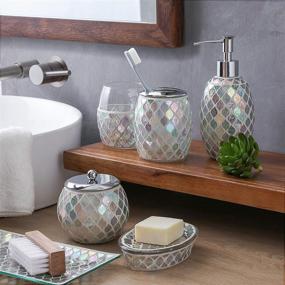 img 1 attached to KMwares Decorative Mosaic Bathroom Accessories