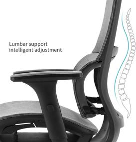 img 3 attached to 🪑 XUER Ergonomic Office Chair - Grey Mesh Desk Chair with Lumbar Support, Adjustable 3D Armrest, High Back Computer Chair, Gaming Chair, Home Office Mesh Chair