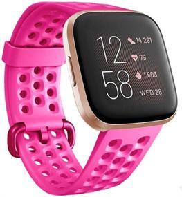 img 4 attached to 🏃 Breathable Silicone Sport Bands for Fitbit Versa 2/Versa/Versa Lite/Special Edition – Compatible and Stylish!
