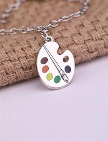img 3 attached to 🎨 Trendy Enamel Artist Paint Palette and Brush Link Chain Bracelet - Stylish Jewelry Gift for Women & Girls