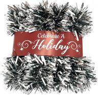 🎄 dazzling 20 foot tinsel garland for festive christmas decorations - non-lit for indoor/outdoor use - premium quality artificial greenery for home, garden, or wedding parties (silver) logo