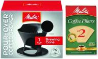 🔍 эффективный нательный кофейник melitta pour over & набор фильтров #2 natural brown, черный логотип