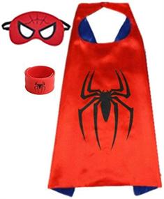img 4 attached to 🕷️ Satin Superhero Capes Costumes with Spider Man Bracelet: The Ultimate Combination
