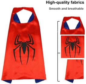 img 2 attached to 🕷️ Satin Superhero Capes Costumes with Spider Man Bracelet: The Ultimate Combination