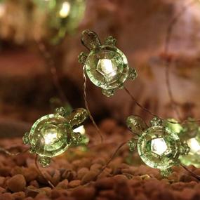 img 3 attached to Turtle Decorative String Lights - 40 LED 14.1 Ft Battery Operated, Weatherproof Fairy Lights with Remote and Timer - Ideal for Holiday Weddings, Bedrooms, Party Decorations (Warm White)