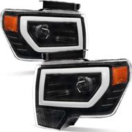 сборка передних фар oedro для ford f150 2009-2014 с led-фарами - оранжевый отражатель, водитель и пассажир логотип