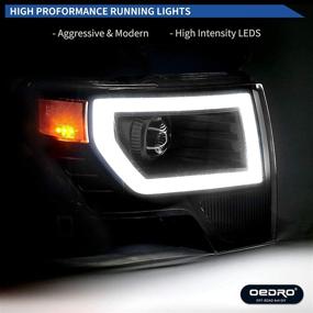 img 3 attached to Сборка передних фар OEDRO для Ford F150 2009-2014 с LED-фарами - оранжевый отражатель, водитель и пассажир