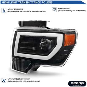 img 1 attached to Сборка передних фар OEDRO для Ford F150 2009-2014 с LED-фарами - оранжевый отражатель, водитель и пассажир