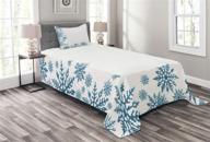 lunarable snowflake bedspread: festive decor for kids' home store logo