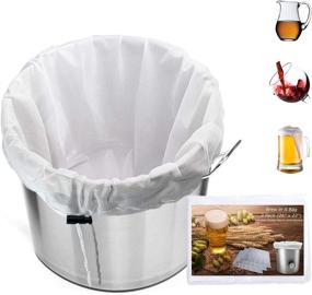 img 4 attached to 🛍️ 3 Pack Reusable Brew Mesh Bags - Extra Large Size (26" x 22") for 5 Gallon Home Brewing - Perfect for Fruit Cider, Apple, Grape, Wine, and Beer Making - Press Drawstring Included