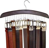 👔 richard's homewares belt hanger rack - органайзер и хранилище для ремней с 12 крючками, дерево и хромированные акценты - темно-ореховая отделка - 75532 логотип