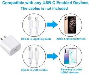 img 2 attached to 🔌 Efficient USB C Charger 18W PD Fast Charger for iPhone 12/11/11 Pro Max/XS/XR/8/SE, Pixel 3/4, Galaxy S10+/S10/S9 & More