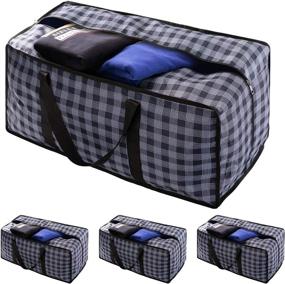 img 4 attached to 👜 OSPUORT Heavy-Duty Extra Large Moving Storage Bags (4 Pack) - Reusable Storage Bags with Handles - Ideal for College Moving Supplies, Camping, and Christmas Decorations Storage