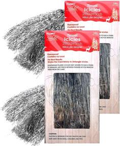 img 1 attached to Shimmering FLOMOUSA Tinsel Icicles - 4000 Silver Strands - Christmas Tree Decoration - Flameproof, Lead-Free