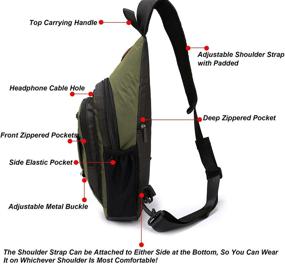 img 1 attached to Nicgid Sling Bag Нагрудный плечевой рюкзак Сумки через плечо для iPad Tablet Outdoor Hiking Men Women