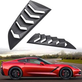 img 3 attached to GT Lambo Style Custom Fit E-Cowlboy Side Window Louver Windshield Sunshade Cover for 2014-2019 C7 Corvette Stingray, Grand Sport, Z51, Z06, ZR1 - All Weather ABS, Matte Black