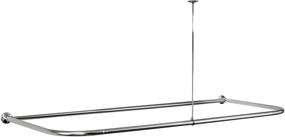 img 4 attached to Hudson Brass Works WO-ROD-D WO Shower Curtain Rod D-Shape for Freestanding Tubs - 1 inch x 60 inches - Polished Chrome