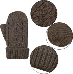 img 3 attached to ❄️ Winter Warm Set: URATOT 3-Piece Thick Cable Knitted Beanie Hat, Scarf, and Gloves - Outdoor Warmer Kit for Men or Women