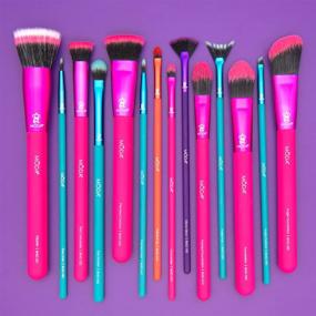 img 1 attached to 💄 MODA 14 Piece Ultimate Makeup Brush Set - Stippler, Contour, Foundation, Concealer, Shader, Lash, Liner, and Lip Brushes