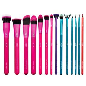 img 4 attached to 💄 MODA 14 Piece Ultimate Makeup Brush Set - Stippler, Contour, Foundation, Concealer, Shader, Lash, Liner, and Lip Brushes