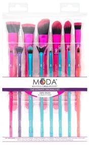 img 3 attached to 💄 MODA 14 Piece Ultimate Makeup Brush Set - Stippler, Contour, Foundation, Concealer, Shader, Lash, Liner, and Lip Brushes