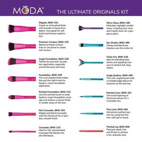img 2 attached to 💄 MODA 14 Piece Ultimate Makeup Brush Set - Stippler, Contour, Foundation, Concealer, Shader, Lash, Liner, and Lip Brushes