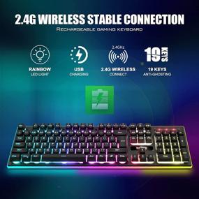 RedThunder K10 Wireless Gaming Keyboard and Mouse Combo, LED
