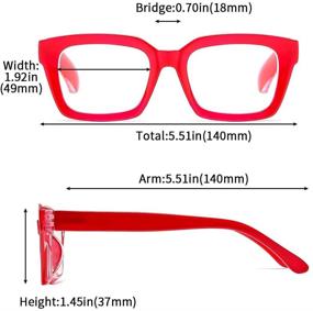 img 3 attached to 👓 Suertree Women's Oversized Square Reading Glasses with Spring Hinge, Red Frame, 2.5X Magnification, for Computer Reading and Eye Aid