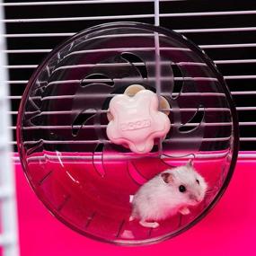 img 3 attached to 🐹 Quiet Round Pet Hamster Running Wheel Toy | Silent Exercise Spinner for Small Pets like Hamsters, Mice, Rats, and Gerbils | ISMARTEN Cage Roller