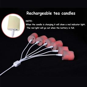 img 1 attached to 🕯️ Set of 6 Flameless Rechargeable Tea Lights with Remote and Timer - USB Charging Cable & Frosted Cups Included - Electric Fake Candle for Home Décor and Christmas