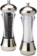 olde thompson sienna salt 🧂 and pepper mill, 7-inch, silver and clear logo