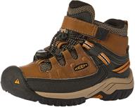 keen targhee waterproof youth earth golden boys' shoes: durable and stylish footwear for active boys logo