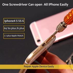 img 2 attached to Ogodeal 5-in-1 Screwdriver Kit for iPhone X, 8, 8 Plus, 7 Plus, 6s Plus, 6 Plus - Y000 Triwing, 0.8 Pentalobe, PH000 Phillips, Flathead T5 Trox Repair Tool Set for Samsung, LG, Motorola, Huawei