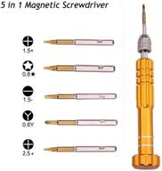 ogodeal 5-in-1 screwdriver kit for iphone x, 8, 8 plus, 7 plus, 6s plus, 6 plus - y000 triwing, 0.8 pentalobe, ph000 phillips, flathead t5 trox repair tool set for samsung, lg, motorola, huawei logo