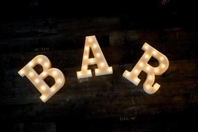 img 1 attached to 🌟 Stylish Foaky LED Letter Lights for Night Light Decoration at Weddings or Parties - Battery Powered Lamps for Christmas, Home Bar, Birthdays (A)