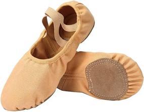 img 4 attached to 🩰 Linodes Stretch Canvas Split Sole Dance Shoes - Ideal for Girls and Women