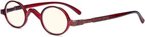 img 4 attached to 👓 Eyekepper Blue Light Blocking Computer Reading Glasses - Small Round Readers with Spring Hinges - Red +2.50" - Enhanced SEO