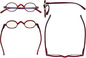 img 2 attached to 👓 Eyekepper Blue Light Blocking Computer Reading Glasses - Small Round Readers with Spring Hinges - Red +2.50" - Enhanced SEO