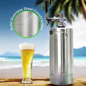 img 3 attached to 🍺 NutriChef Mini Keg Dispenser - Stainless Steel Growler Tap System Portable Kegerator Kit - CO2 Pressure Regulator Maintains Carbonation for Craft Beer, Draft, and Homebrew - PKBRTP100.5 (128oz)