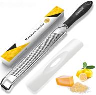 raniaco kitchen lemon zester cheese grater – premium stainless steel blade for parmesan cheese, citrus, ginger, garlic, nutmeg, chocolate, and vegetables - includes protective case logo