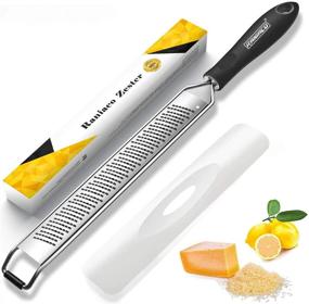 img 4 attached to Raniaco Kitchen Lemon Zester Cheese Grater – Premium Stainless Steel Blade for Parmesan Cheese, Citrus, Ginger, Garlic, Nutmeg, Chocolate, and Vegetables - Includes Protective Case