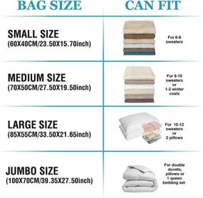 img 1 attached to 🛌 Jumbo Vacuum Storage Bags - 10 Space Saver Bags with Pump, Ideal Vacuum Seal Bags for Clothes, Comforters, Blankets, Bedding