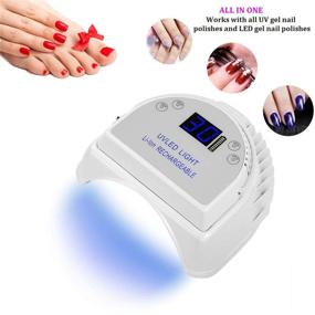 img 3 attached to 💅 White MINI LOP 64W Rechargeable Pro LED Gel Nail UV Lamp - Cordless, Wireless UV LED Nail Light for Nails