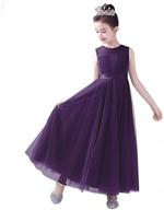 👗 exquisite flower girl dress: junior bridesmaid wedding formal kids girls' special occasion princess dress in tulle - full length logo