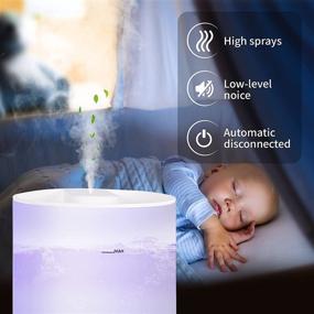 img 2 attached to 🌬️ 2.8L Cool Mist Humidifier for Bedroom, Home, Office with Automatic Shut-Off &amp; 7-Color Night Light